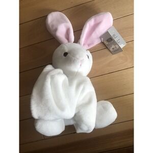 HTF NWT Moon And Stars White Bunny Rabbit Plush Security Blanket Baby Toy Lovey